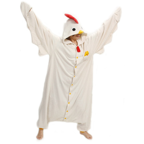 Sanderala-Pyjama unisexe en poulet blanc pour adultes, Costumes Cosplsy, vêtements de nuit mignons et confortables pour hommes et femmes ► Photo 1/6