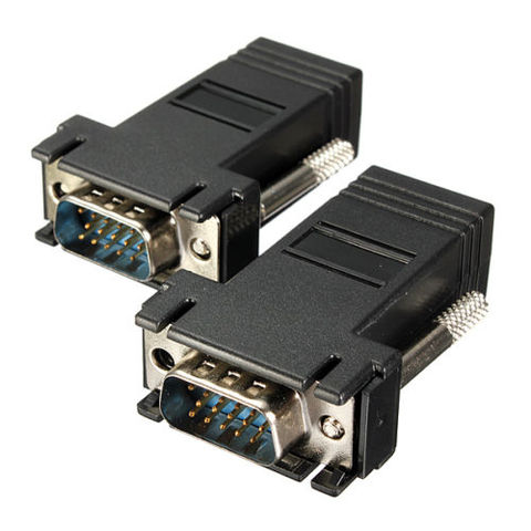 1 pièces VGA Extender mâle vers LAN vidéo CAT5 CAT6 RJ45 câble réseau Adap nouveau ► Photo 1/1