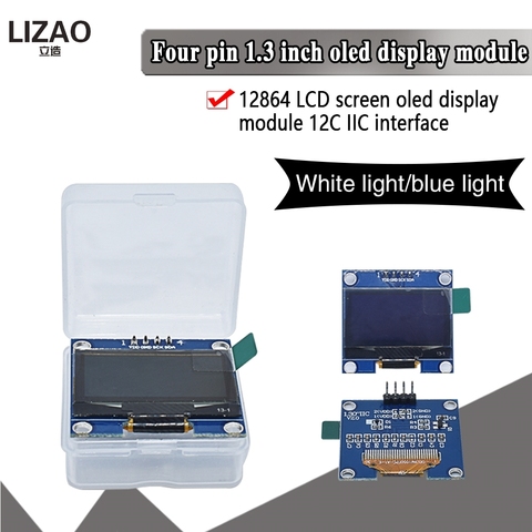 Module d'affichage oled série IIC blanc bleu 1.3 pouces, 12864x64, I2C SSD1306, écran LCD VDD GND SCK SDA pour Arduino ► Photo 1/6