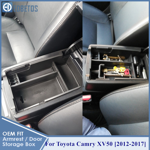 * Camry voiture accoudoir boîte Console centrale rangement boîte à gants organisateur insérer plateau pour Toyota Camry 2012 2013 2014 2015 2016 2017 ► Photo 1/6