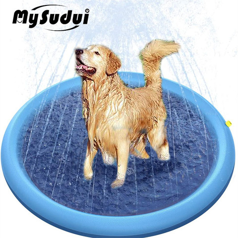 MySudui tapis d'arrosage pour animaux de compagnie jouer tapis de refroidissement piscine extérieure gonflable tapis de pulvérisation d'eau baignoire pour chien été Cool ► Photo 1/6