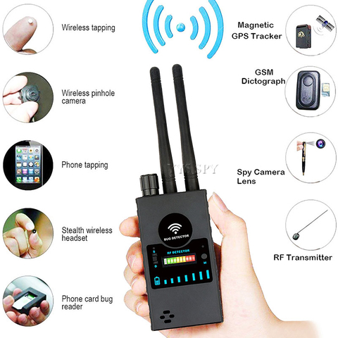 G528B Caméra Cachée Détecteur Double Antenne RF Signal Wifi Secret Caché Cam GSM Audio GPS Tracker Mini Spy Bug Scan Finder ► Photo 1/6