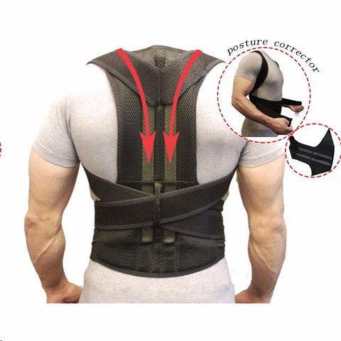 Correcteur de Posture magnétique ajustable pour homme et femme, ceinture de soutien du dos et des épaules, Corset de sécurité pour la colonne vertébrale ► Photo 1/6