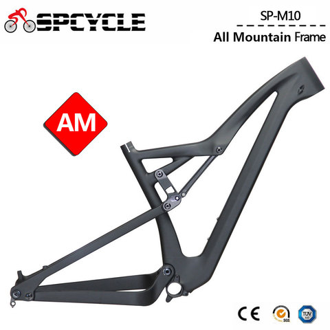 2022 nouveau 29er 27.5er pleine Suspension AM tout VTT cadre 148x12mm Boost Fiber de carbone vtt cadre accepter peinture personnalisée ► Photo 1/6