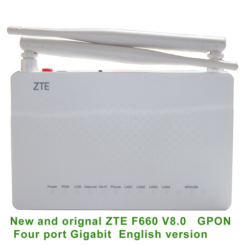 ZTE – Terminal de Fiber optique, ZXA10 F660 V8 GPON ONU 1GE + 3FE + 1POTS + WIFI Firmware anglais SIP FTTH ONT ► Photo 1/6