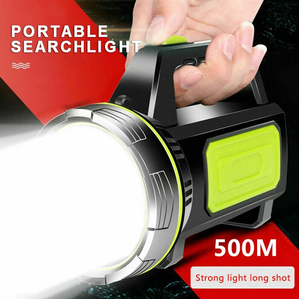 Lampe de poche Led puissante, lanterne, projecteur Portable Rechargeable, portée de 500m, lampe de chasse avec lumière latérale, 500m ► Photo 1/6