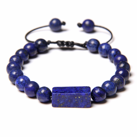 Perles en pierres naturelles pour femmes et hommes, nouveau bracelet ajustable, fait à la main, en lapis-lazuli, agates, nouveauté bracelet à breloques ► Photo 1/6