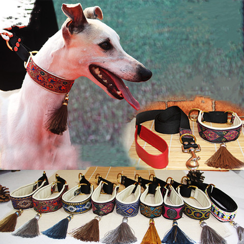 Collier de chien ethnique en peau de mouton collier collier collier adapté pour lévrier italien/whippet/chiot/grand chien ► Photo 1/6