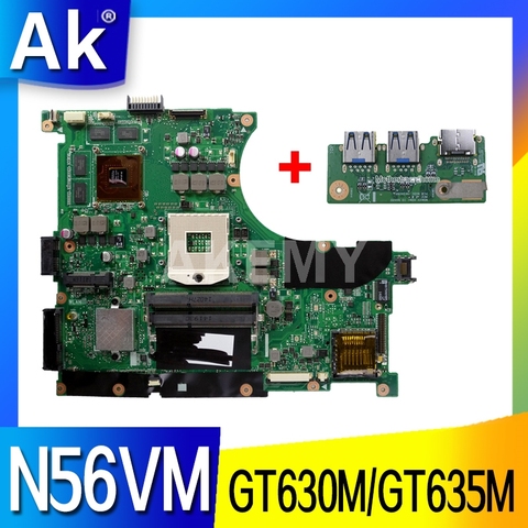 Akemy N56VJ/N56VM carte mère D'ordinateur Portable pour For Asus N56VM N56VZ N56VJ N56V Test carte mère d'origine GT630M/GT635M-2G Soutien i3 i5 i7 ► Photo 1/6