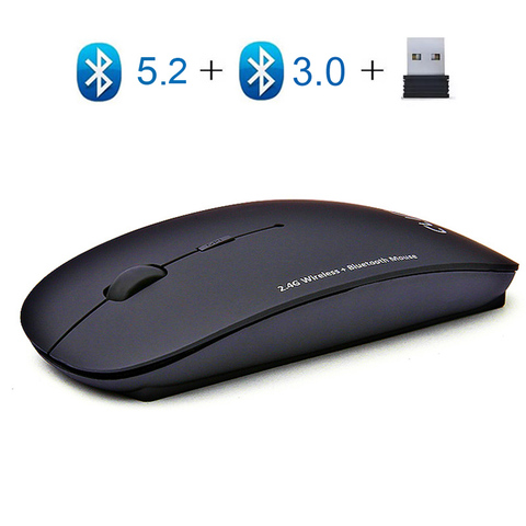 Souris sans fil pour ordinateur, Bluetooth, silencieuse, souris ergonomique, 2.4Ghz, optique USB pour Macbook et PC portable ► Photo 1/6