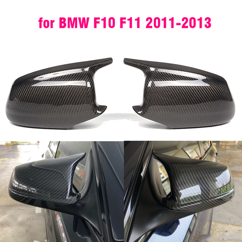 Pour BMW série 5 F10 F11 2010-2013 voiture rétroviseur couverture aile latérale protéger cadre couvre en Fiber de carbone Style garniture coquille ► Photo 1/5