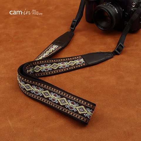 Cam-in 8424 caméra bandoulière sangle réglable rétro coton tissé Ruyi motif caméra sangle ► Photo 1/5