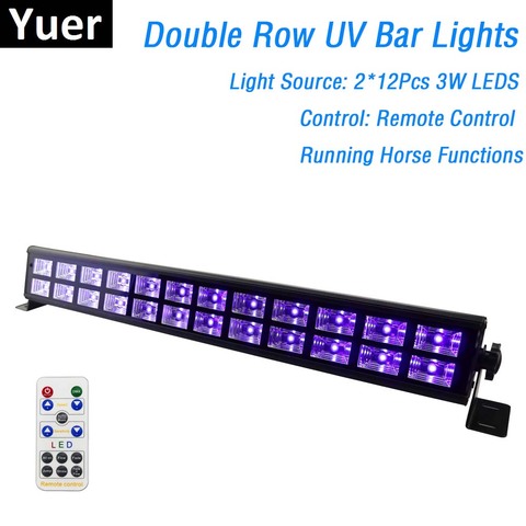 24 LED s Disco UV barre lumières fête Dj lampe UV couleur mur LED laveuse lumières pour noël Laser projecteur scène mur laveuse lumières ► Photo 1/6
