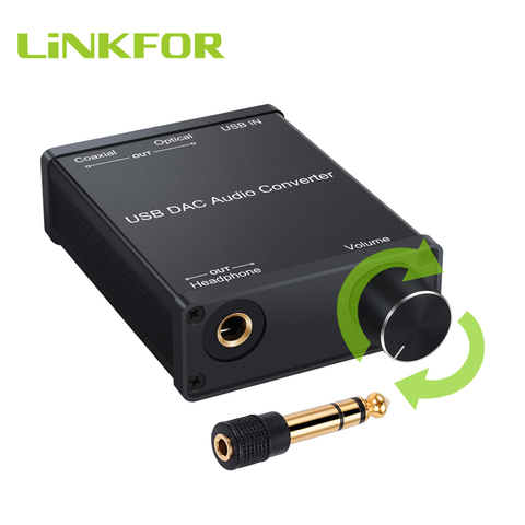 LiNKFOR USB Audio carte son amplificateur casque numérique à analogique USB DAC avec amplificateur casque pour PS4, PS3, Xbox 360 ► Photo 1/6