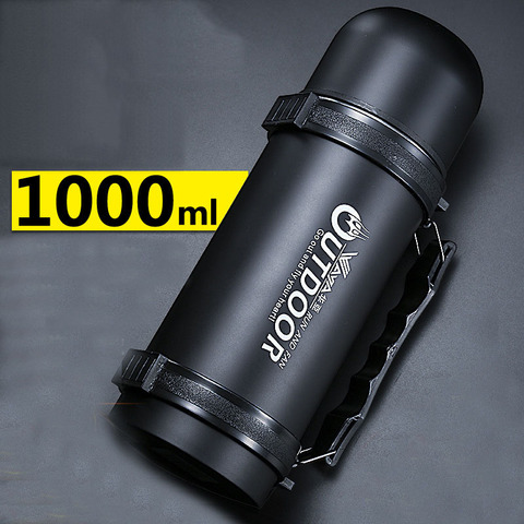 1000 ml En Acier Inoxydable Isolé Fiole À Vide Thermos Bouteille En Plein Air Tasse Voyage Pot Thermique Large Bouche Thermos H1022 ► Photo 1/6