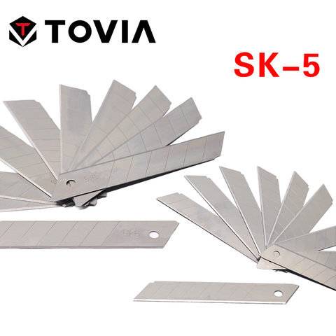 TOVIA 18mm/25mm lame originale SK5 acier segmenté lame couteau robuste rechargeable lame 10 pièces pour couteau utilitaire ► Photo 1/6