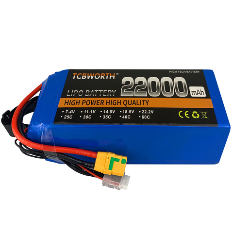 Batterie LiPo RC 6S 22.2V 22000mAh 25C pour voiture RC, avion, réservoir, Drone, modèles de jouets, Batteries RC 6s, avion agricole ► Photo 1/6