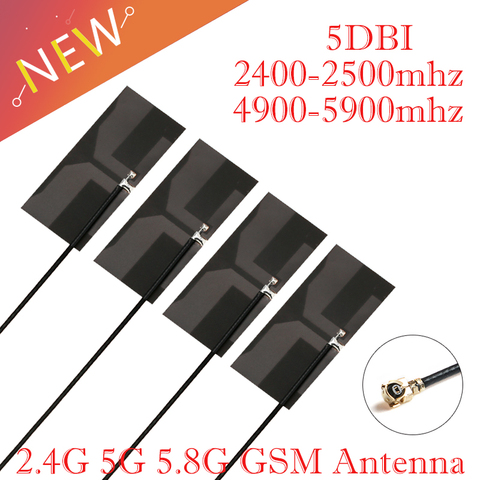 Antenne double bande 2.4G 5G 5.8G, 4 pièces, module WiFi intégré, connecteur IPEX/U.FL omnidirectionnel 5dbi à gain élevé ► Photo 1/5