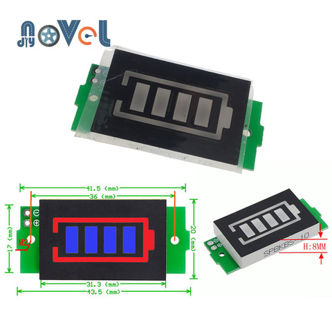 Indicateur de capacité de batterie au Lithium, testeur de puissance pour véhicule électrique, Module li-po Li-Ion, série 1S 2S 3S 4s 6S 7S 8S ► Photo 1/6