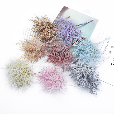 Vase décoratif multicolore pour arbre de noël | 10 pièces, couronne de fleurs, décoration de mariage pour maison, boîte à cadeaux bricolage, plantes artificielles, vente en gros ► Photo 1/6