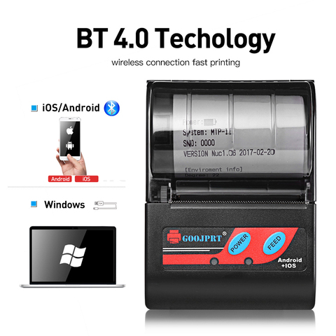 Mini imprimante thermique Portable sans fil MTP-2 58mm, connexion bluetooth, impression de tickets de caisse, adapté pour Android, iOS et Windows ► Photo 1/6
