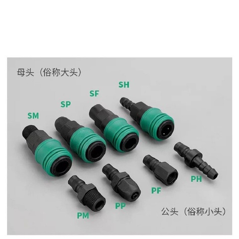 Raccords pneumatiques en plastique et acier de type C, connecteur rapide de tuyau en PU, connecteur de compresseur d'air, SP PP SH PH SF PF SMPM ► Photo 1/4