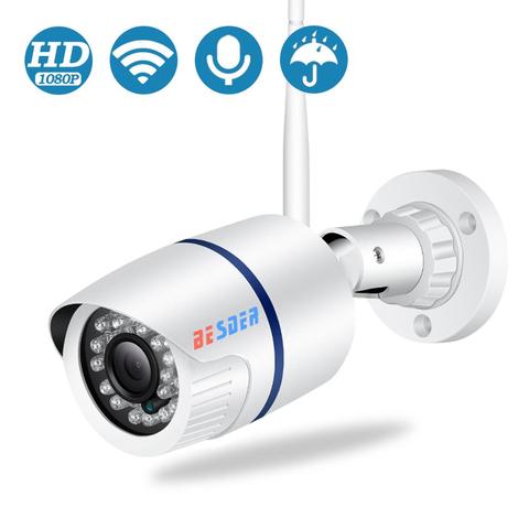 BESDER iCsee-caméra Audio IP sans fil, 1080P 720P, alarme filaire P2P, vidéosurveillance, à balles, avec fente pour carte SD, Max 64G ► Photo 1/6