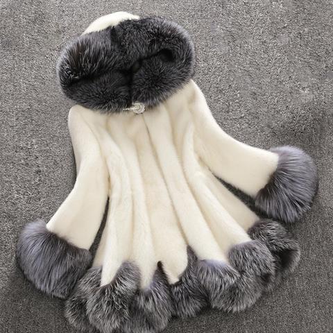 Manteaux pour femmes, vestes d'hiver chics en fausse fourrure, peluche, manches longues, capuche, bouton, pardessus, vêtements pour femmes, vêtements d'extérieur manteau ► Photo 1/6