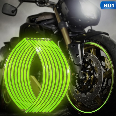 10 ''/12''/14''18 ''moto autocollant réfléchissant universel roue jante bandes décor rayure vélo Scooter garniture pour moteur universel ► Photo 1/6