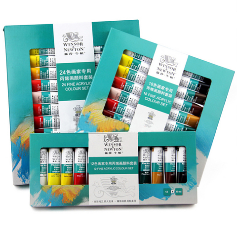 10ML 12/18/24 couleurs WINSOR & NEWTON ensemble de peintures acryliques peintes à la main peinture murale peinture textile fournitures d'art coloré ► Photo 1/5