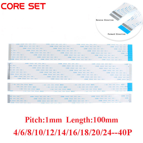 Fil plat Flexible FPC, pas de câble, 1MM 100MM 4P 6P 8P 10P 12P 16P 20P 30P 40 P FFC fil 6/10/12/16/10 pièces 20/30/40 broches ► Photo 1/6