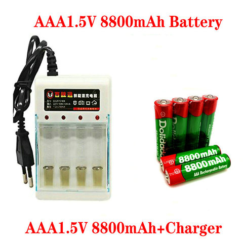 2022 nouvelle marque 8800mah 1.5V AAA pile alcaline AAA batterie rechargeable pour télécommande jouet Batery détecteur de fumée avec chargeur ► Photo 1/5