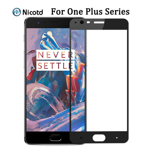 Film de protection d'écran pour Oneplus 7T 6T 5T 3T, en verre trempé complet 2.5D, noir et blanc ► Photo 1/6