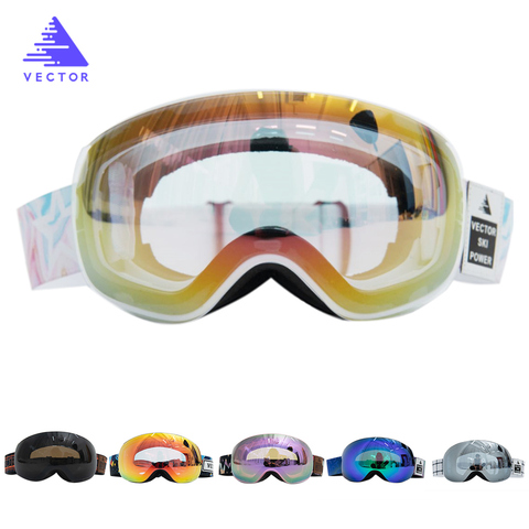 Haute transmission de la lumière UV400 Interchangeable aimant lentille nuageux jour lunettes de Ski lunettes de neige hommes femmes Anti-buée revêtement Ski ► Photo 1/5