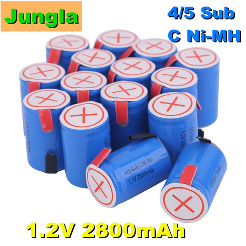 Batterie Lithium-ion li-po Rechargeable, 4/5SC Sub C, 1.2V, 2800mAh, Ni-MH, avec onglets de soudage, nouveau ► Photo 1/6