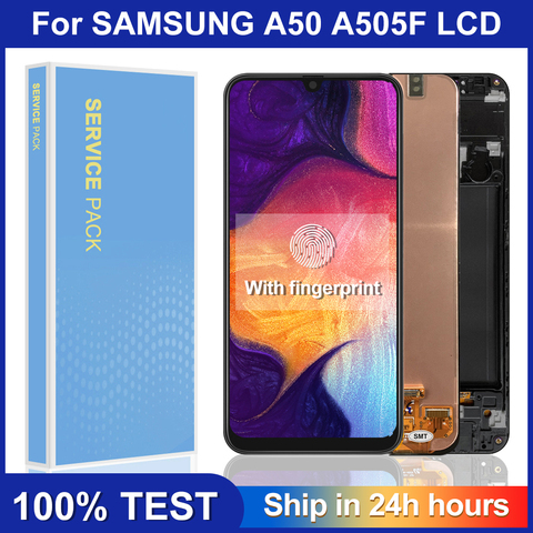 ORIGINAL 6.4 ''LCD pour Samsung Galaxy A50 SM-A505FN/DS A505F/DS A505 lcd écran tactile numériseur assemblée pour A50 lcd ► Photo 1/6