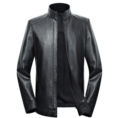 Blouson en cuir de mouton homme, grande taille 5XL 6XL 7XL 2022 printemps et automne, avec fermeture éclair, vêtements d'extérieur pour père P07 ► Photo 1/6