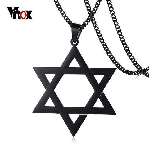 Vnox – collier avec pendentif mega Star de David pour homme, chaîne de 24 pouces en acier inoxydable, 3 couleurs au choix ► Photo 1/6