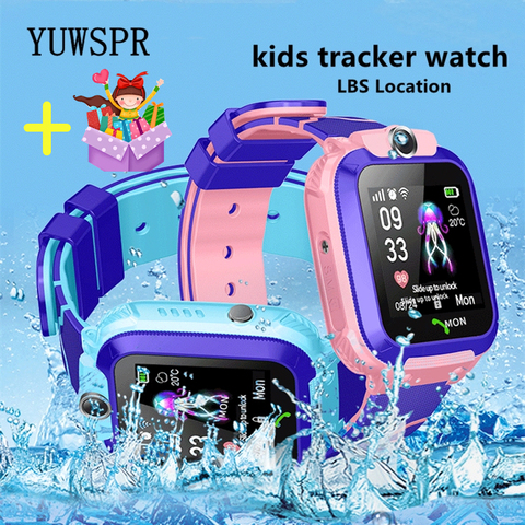 Enfants Tracker montre intelligente LBS Location multifonction montre-bracelet caméra étanche IOS Android téléphone enfants horloge intelligente cadeau Q12 ► Photo 1/6