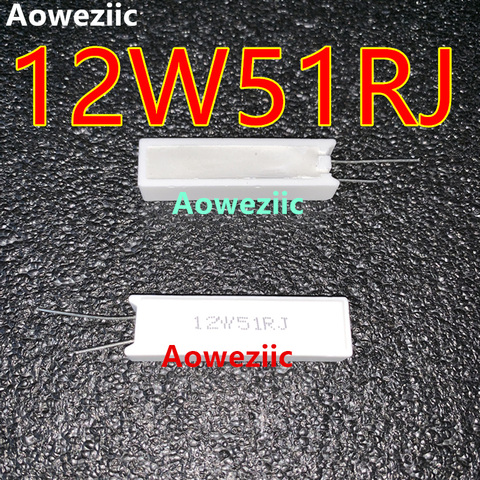 Aoweziic 1 Pièces En Céramique 12W51R Résistance De Ciment 12W51RJ 12W51ΩJ 12W 51R 12W51Ohm 5% Verticale Résistance ► Photo 1/1