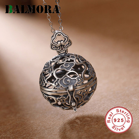 BALMORA – pendentif de Sachet creux en argent pur 100% pour femmes, Vintage, porte-bonheur, accessoire de bijoux thaïlandais sans chaîne, 925 ► Photo 1/6