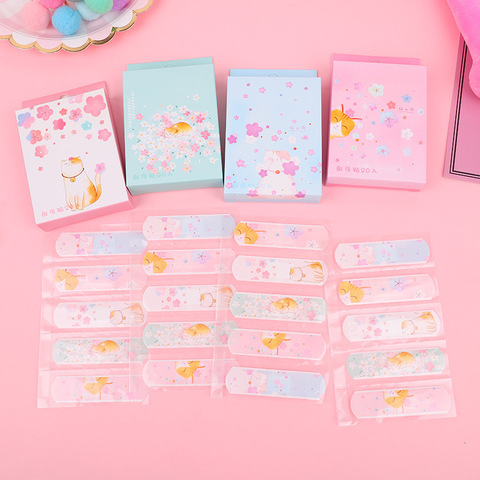 20 pièces/boîte Kawaii respirant mignon dessin animé Woundplast extérieur Portable décor adhésif Bandages trousse de premiers secours pour les enfants ► Photo 1/6