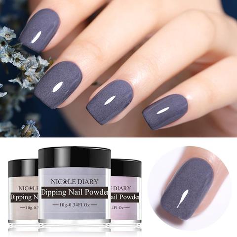 NICOLE journal 10g acrylique Dip poudre brume couleur ongles paillettes Dip poudre Pigment poussière bricolage Nail Art décoration pour l'hiver ► Photo 1/6