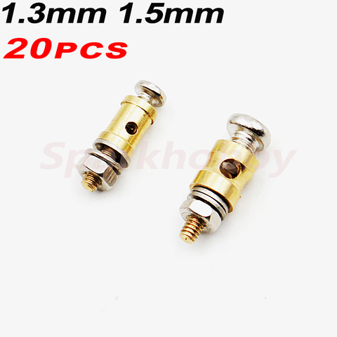 20 pièces 1.3mm 2.1mm cuivre tige de poussée tringlerie bouchon Servo connecteurs réglable facile diamètre pour Rc hélicoptère avion ACCS pièces ► Photo 1/6