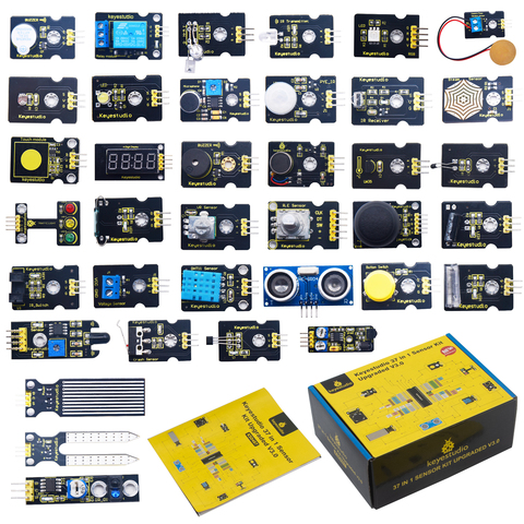 Nouveau Kit de capteur Keyestudio 37 en 1 mise à niveau V3.0 + coffret cadeau pour Kit de démarrage Arduino W/37 projets tutoriel/tige programmation pour enfants ► Photo 1/6