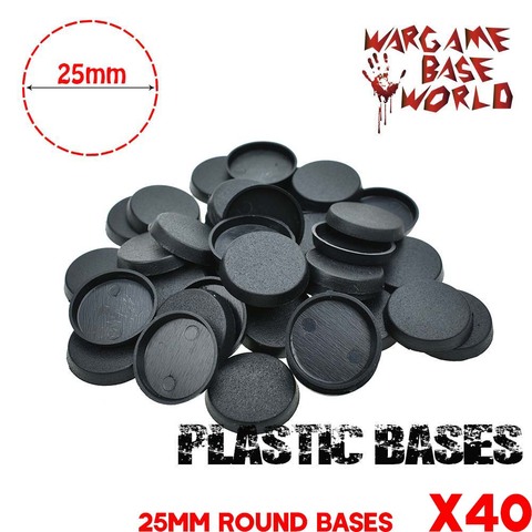 Bases rondes en plastique pour Miniatures de jeu et autres jeux de guerre, 40 pièces, 25mm ► Photo 1/2
