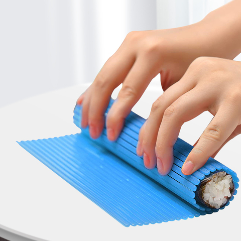 Tapis à rouler pour Sushi bleu, antiadhésif, outil de fabrication de Sushi, en plastique japonais, fait maison, 2022 ► Photo 1/6