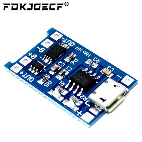 5 pièces Micro USB 5V 1A 18650 TP4056 chargeur de batterie au Lithium Module de charge avec Protection double fonctions 1A Li-ion ► Photo 1/1