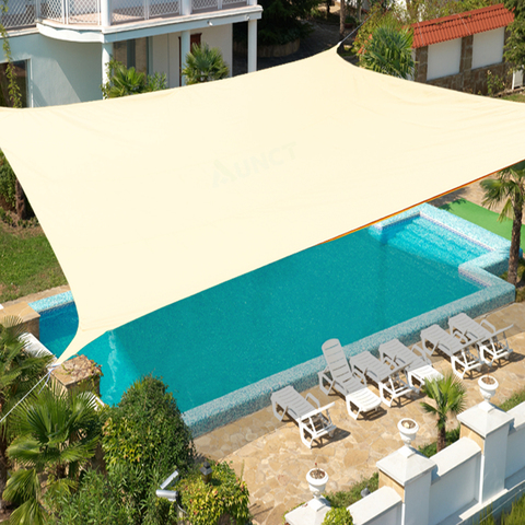 Voile d'ombrage d'extérieur imperméable, abri solaire carré et rectangulaire, Protection contre le soleil, canopée de jardin, Patio, piscine, Camping ► Photo 1/6