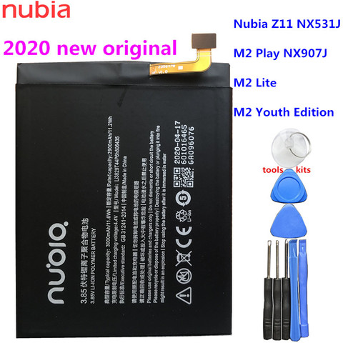 Batterie 100% mAh pour ZTE Nubia Z11 NX531J / M2 Play NX907J / M2 Lite / M2 Youth Edition, 3000 originale, nouvelle collection ► Photo 1/6